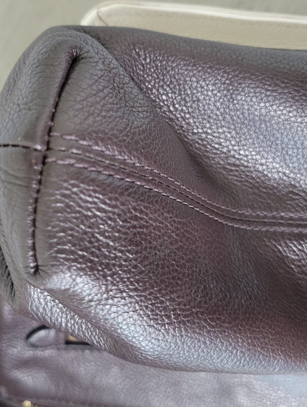 Fossil Leather Colorblock Crossbody Bag Black, Brown & Cream & Metal Key Charm - Picture 4 of 12